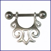 Brustpiercing aus Silber  Tribal Design 