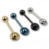 Zungenpiercing in verschiedenen Farben mit drehbarem Ring
