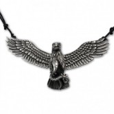 Pewter Pendant  Eagle and Snake 