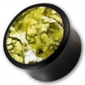 Holz Plug mit Inlay aus Norwegischer Jade