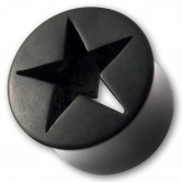Schwarzer Horn Plug  Open Star 