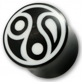 Ohr Plug aus Horn mit Knochen Tribal Inlay 