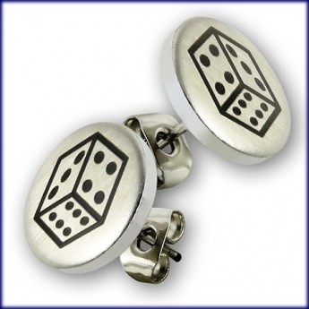 Ohrstecker aus Edelstahl  Emo W�rfel 