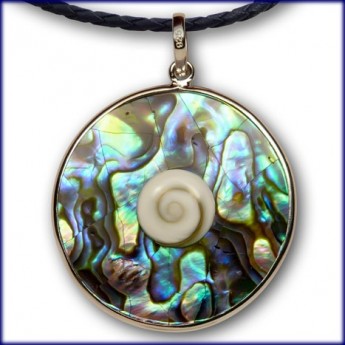 Silberanh�nger Paua Muschel und Shiva Auge
