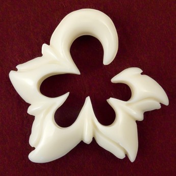 Weisser Blumen Expander aus Knochen oder Acryl