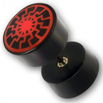 Fake Plug mit rotem Inlay  Black Sun 