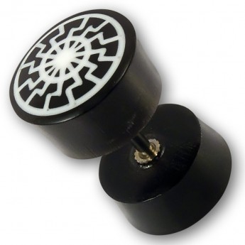 Fake Plug mit weissem Knocheninlay  Schwarze Sonne 