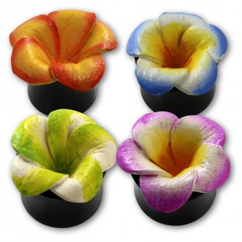 Plug  Hibiskus Leder Bl�te  in verschiedenen Farben
