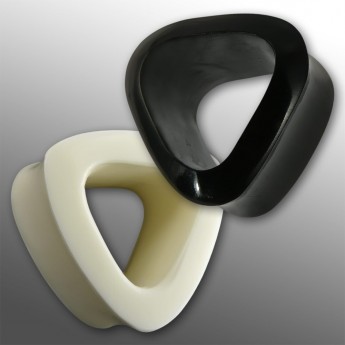 Triangle Acryl Flesh Tunnel  White and Plain 
