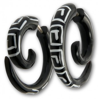 Fake Piercing aus Horn  Maori Tribal 