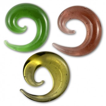 Glas Piercing Expander in drei verschiedenen Farben