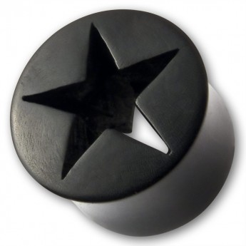 Schwarzer Horn Plug  Open Star 