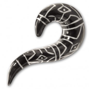 Horn Klaue mit Knochen Inlays  Maori Hook 
