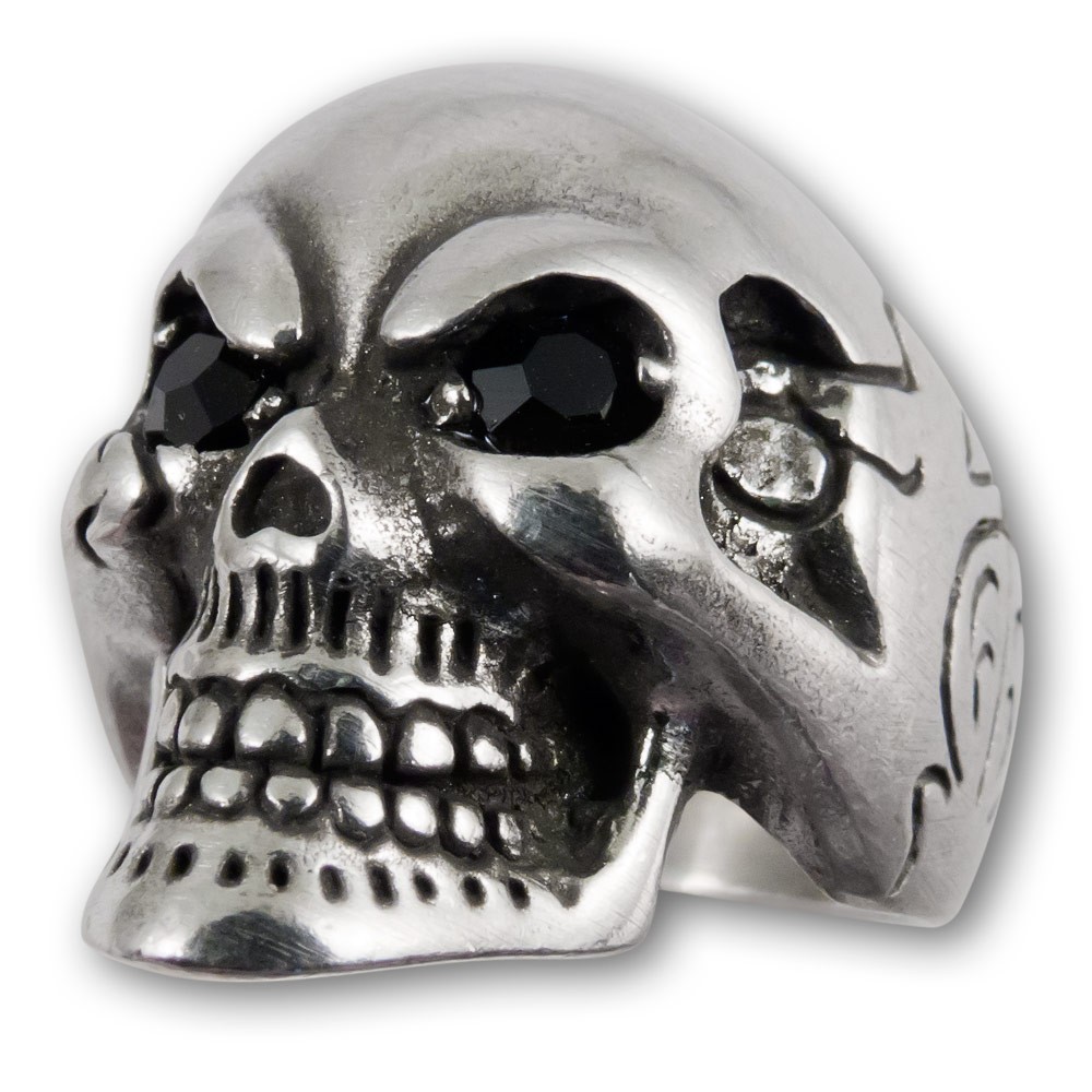 Totenkopf Skull Ring aus Zinn