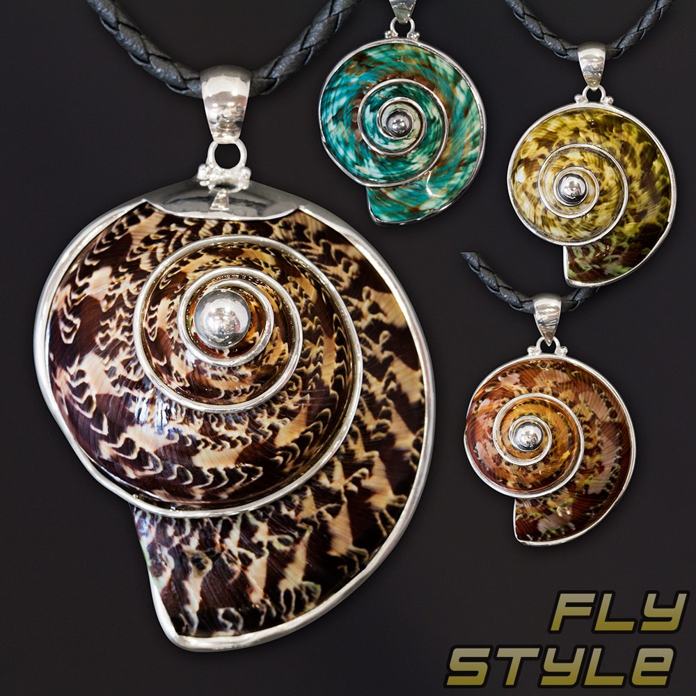 925 SILVER DESIGNER SNAIL SHELL PENDANT Necklace Fashion Nature Vintage