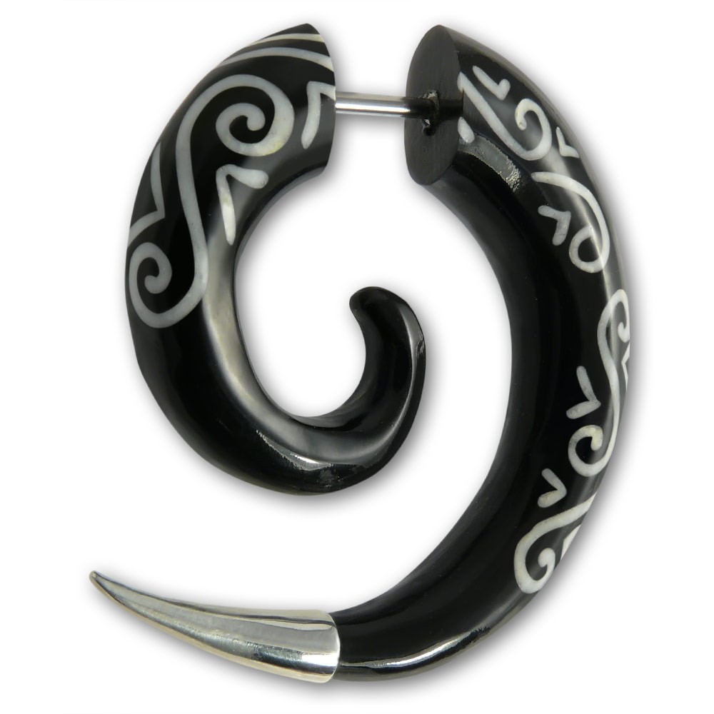 ISLAND PIERCINGS Fake Piercing Ohrringe Aus Büffelhorn - Handgefertigt Mit Schraubverschluss