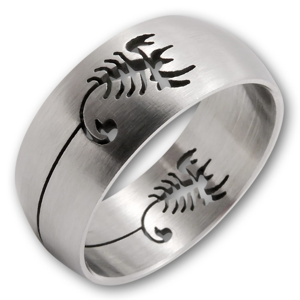 Krfy 5er Set Herrenringe Schwarz - Edelstahl Gothic Ringe Im Vintage Look