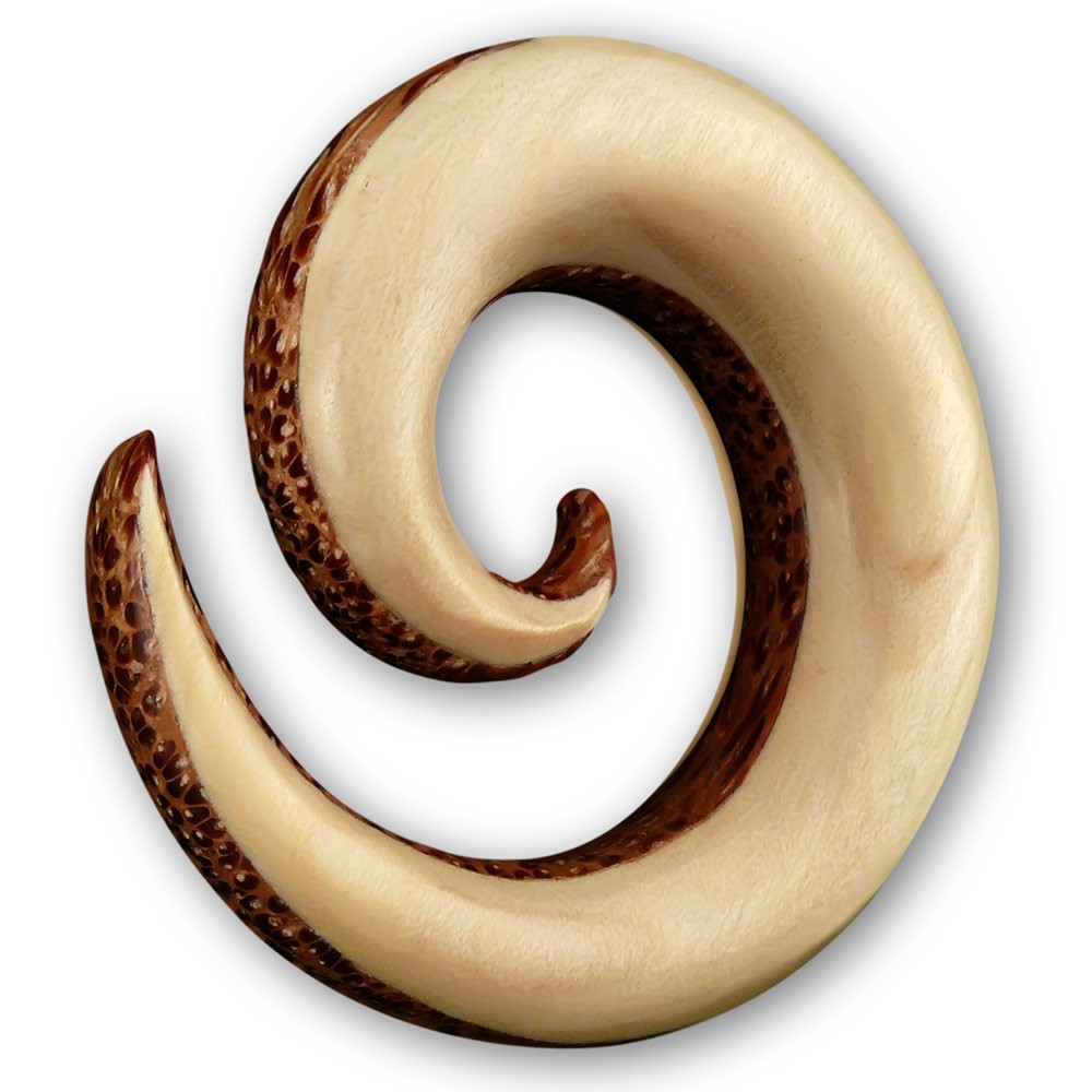 Bicolor Wood Spiral Stretcher Ear Jewelry Spirals and Stretchers